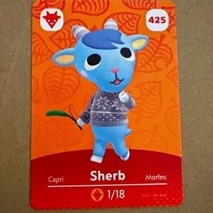 Nintendo Sherb #425 Animal Crossing Series 5 amiibo Card